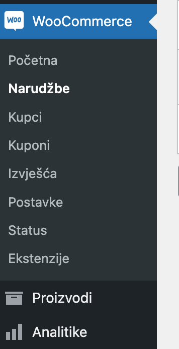 Odabir opcije narudžbe - Arges ERP Wordpress plugin