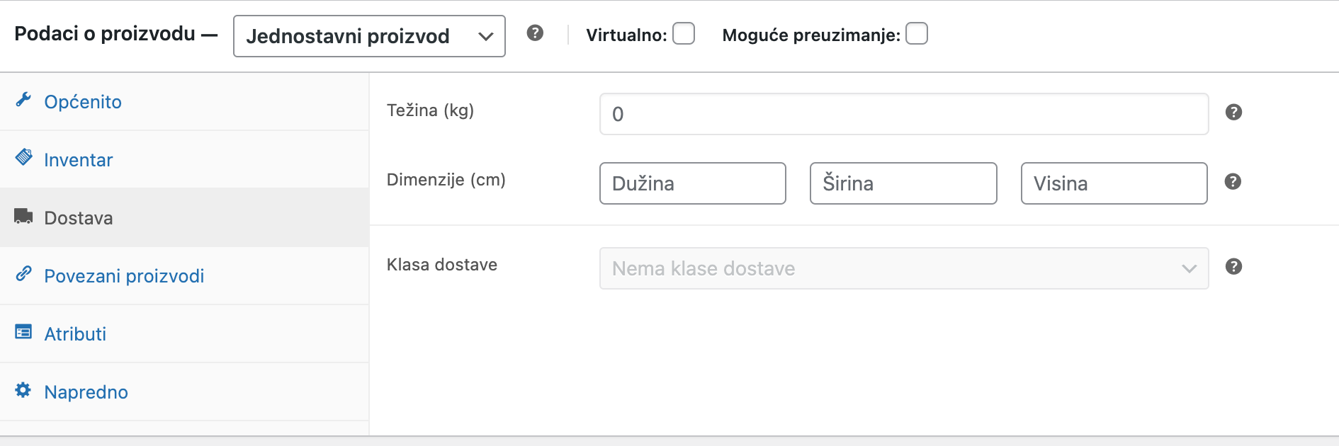 Tab dostava - Arges ERP Wordpress plugin