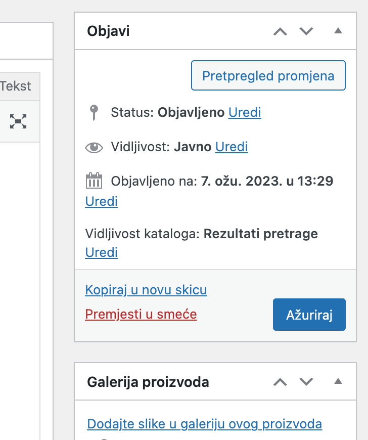 Ažuriraj proizvod - Arges ERP Wordpress plugin