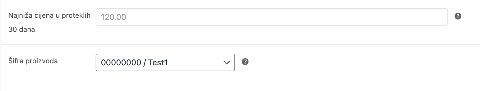 Šifra proizvoda - Arges ERP Wordpress plugin