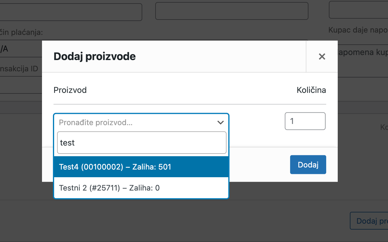 Pretraživanje proizvoda - Arges ERP Wordpress plugin