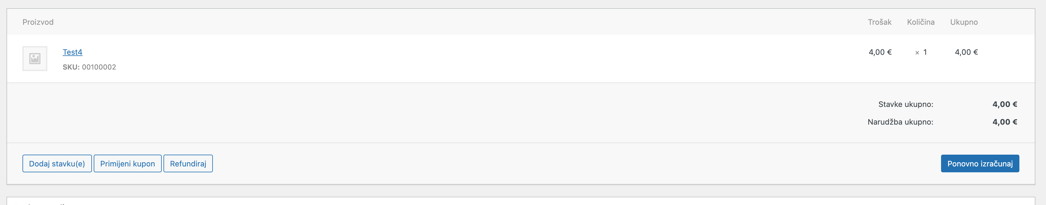 Stavka dodana na narudžbu - Arges ERP Wordpress plugin