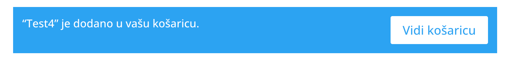 Poruka nakon dodavanja proizvoda u košaricu - Arges ERP Wordpress plugin