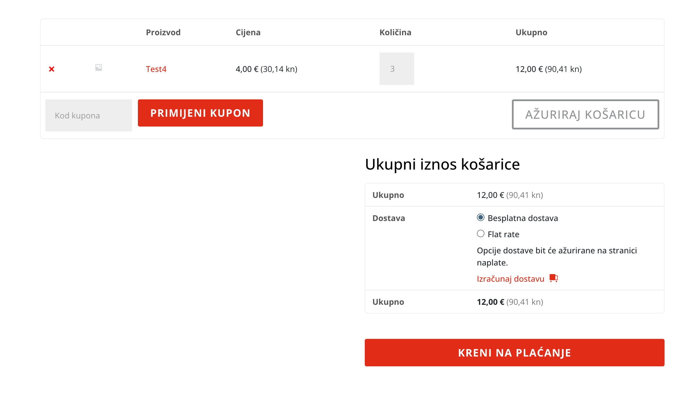 Sadržaj košarice - Arges ERP Wordpress plugin
